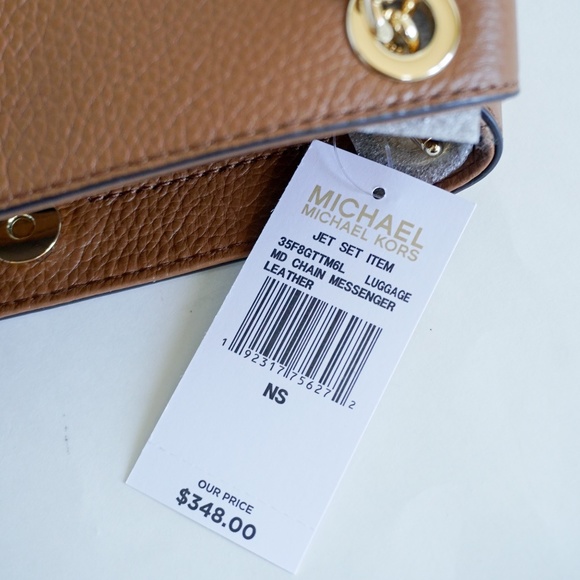 Michael Kors Jet Set Med Chain Leather Tote Brown - Picture 8 of 8